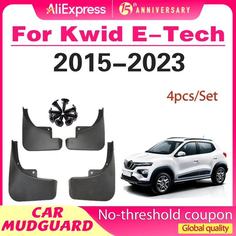 

4Pcs for Renault Kwid E-Tech Dacia Spring eletric City K-ZE IKCO K112 climber Splash Guards mudguard fender mudflaps mud flaps