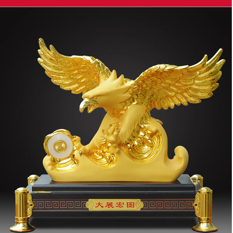 DAZHAN HONGTU asie du sud-est maison boutique société mascotte apporter bonne chance argent succès aigle d'or statue brisk prospère affaires