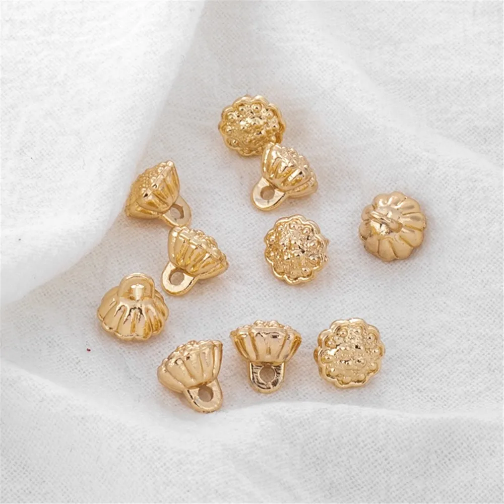 

14K Gold Lotus Seed Shower Head, Small Pendant, DIY Bracelet, Necklace, Earrings, Jewelry, 8mm