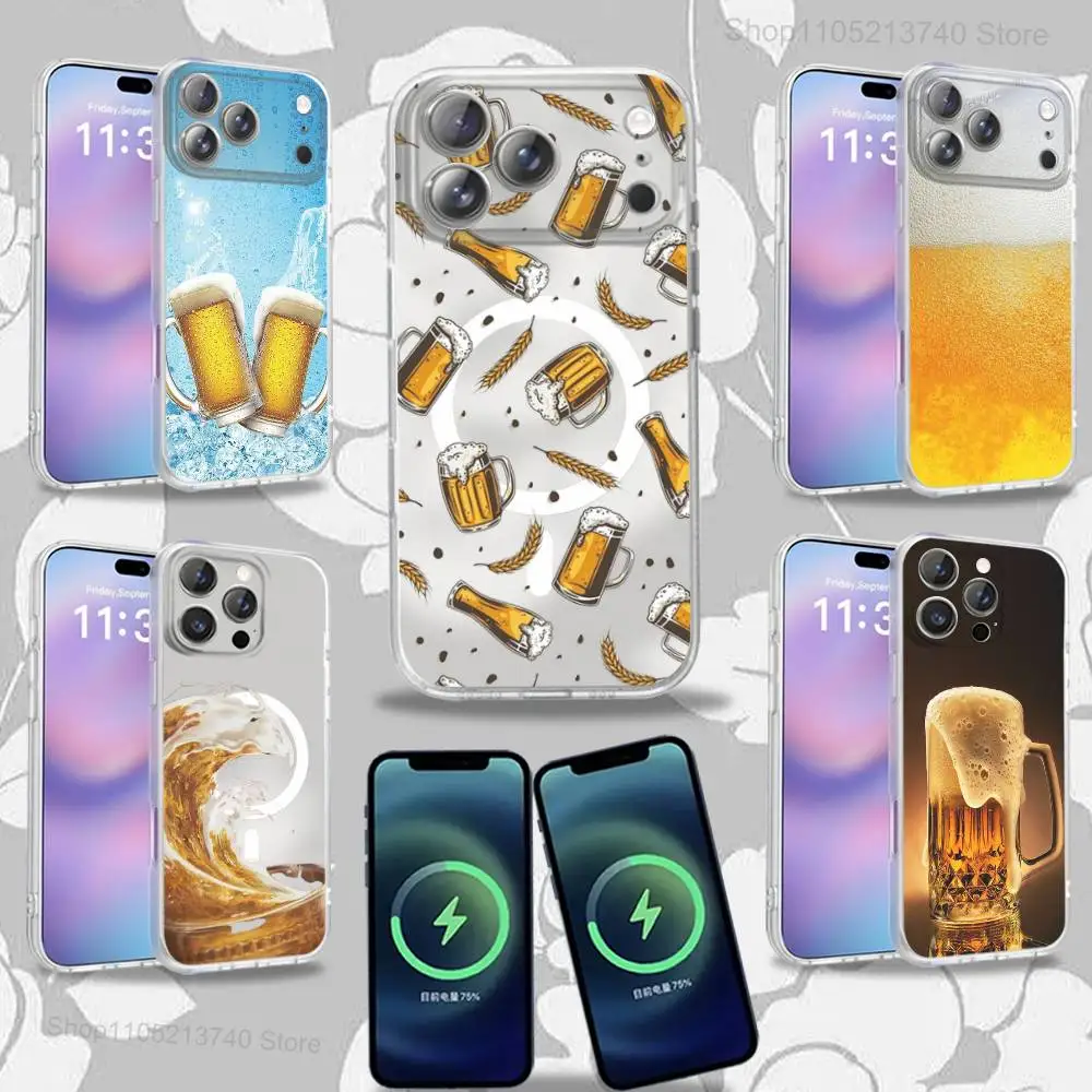 

B-Beer Refreshing A-Alcohol Phone Case For iPhone 15,12,11,14,13,17,16,Plus,Air,Pro,Max,E,Mini for Magsafe Magnetic Frosted