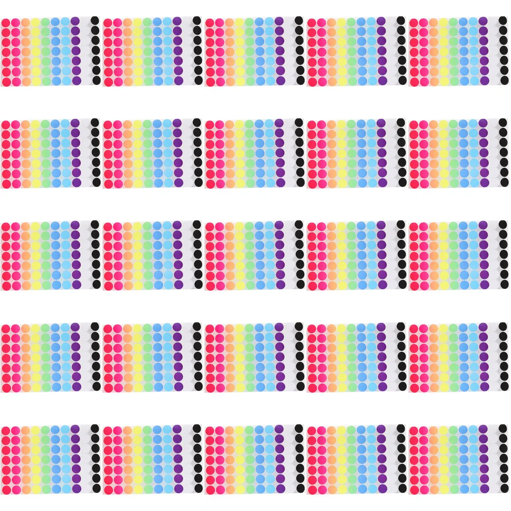 

25 Sheets Label Sticker Small Stickers for Labeling Color Coding Colored Circle Round Colorful