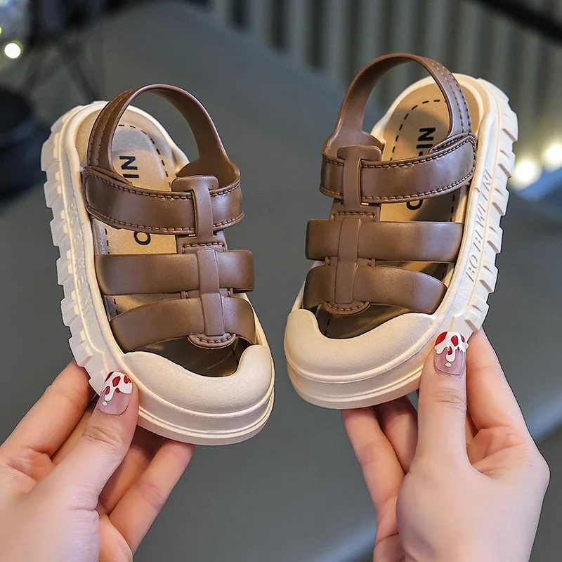 

2026 Children Sandals for Girls and Boys Summer New Fashionable Korean Style Comfortable Soft Sole Casual Cute Baby Beach Shoes