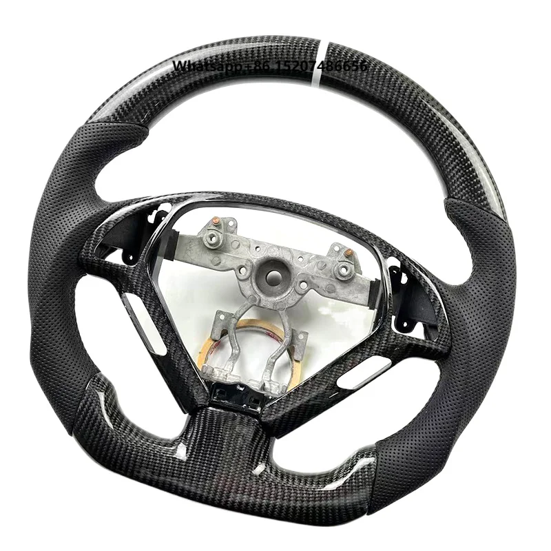 Racing-Style Carbon Fiber & Leather Sport Upgrade Steering Wheel for G37 G37X G25 G35 Car Accessory