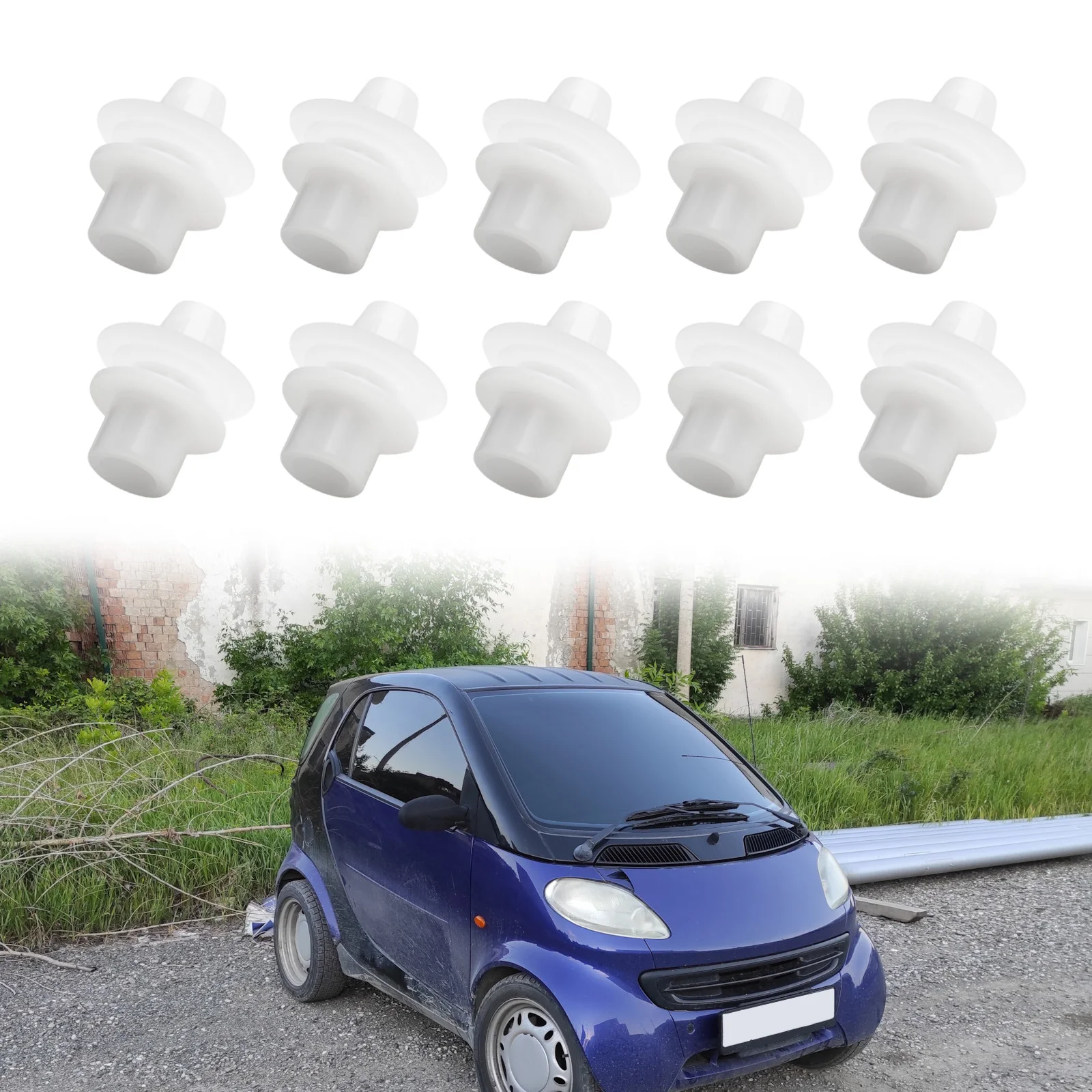 10pcs Rear Bumper Mudguard Clips For Smart Fortwo 450 451 For Cabrio Coupe 1999-2007 Automobiles Parts