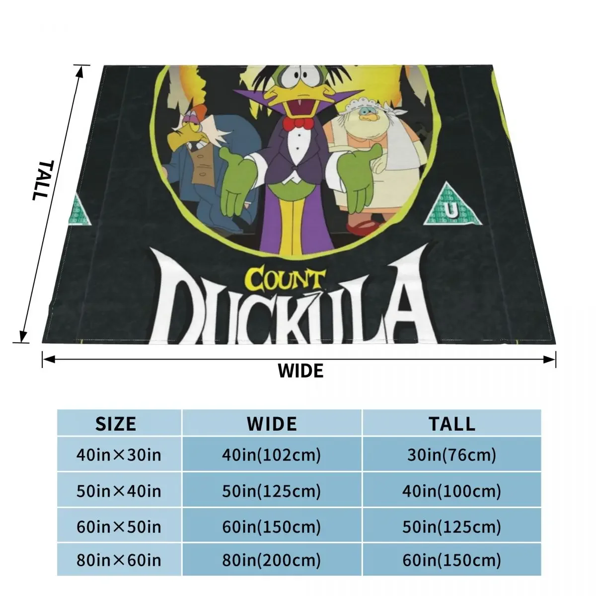 Count Duckula Throw Blanket Furrys Decoratives Blankets