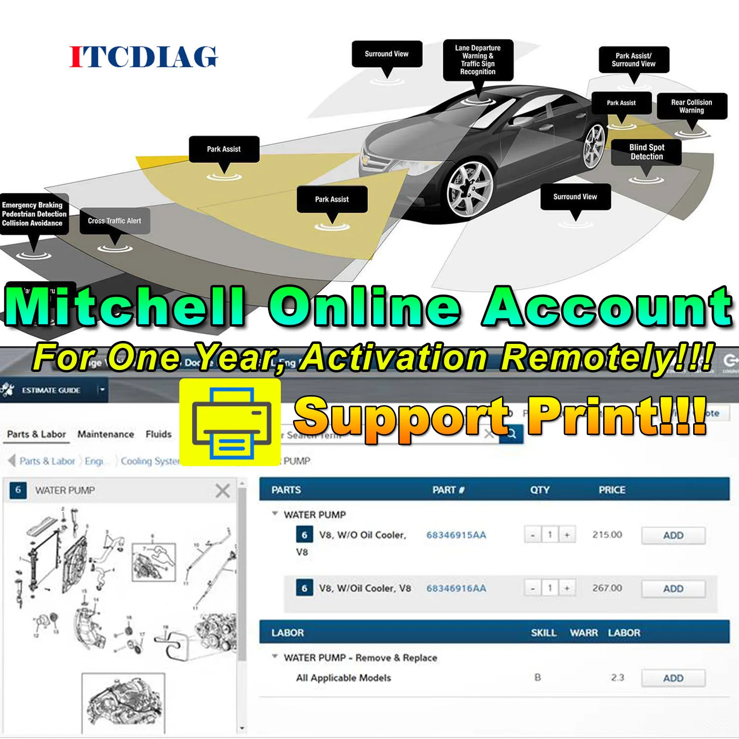 

2024 Newest Mitchell ProDemand One Year Online Account Car Diagnostic Software VIN TSB TPMS Wiring Diagram Tire Fitment DTC