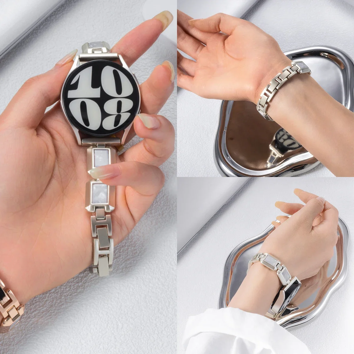 20mm Diamond Strap for Samsung Galaxy Watch7 6 5 Pro/4-6 Classic 46/42mm/Active 2 Watch StrapSamsung Galaxy Watch 4 40mm 44