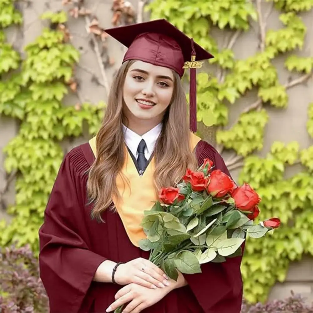 Bachelor Cap with Tassel 2025 Graduation Cap for High School Bachelor Unisex Adult Matte Cap with Tassel for Class of 2025 Matte