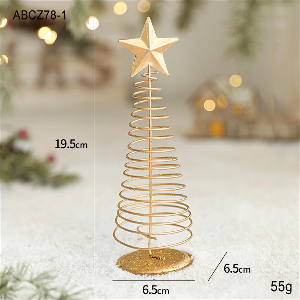 Christmas Tree Ornament Iron Pentagram Ornaments Mini Christmas Tree Decorations DIY Desktop decoration props