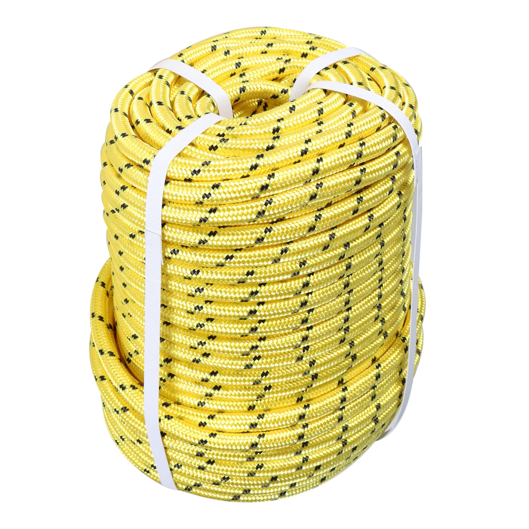 

1/2 Inch Double Braided Polyester Rope 100Ft Yellow-Black-for Tree Climbing Rigging, Arborist