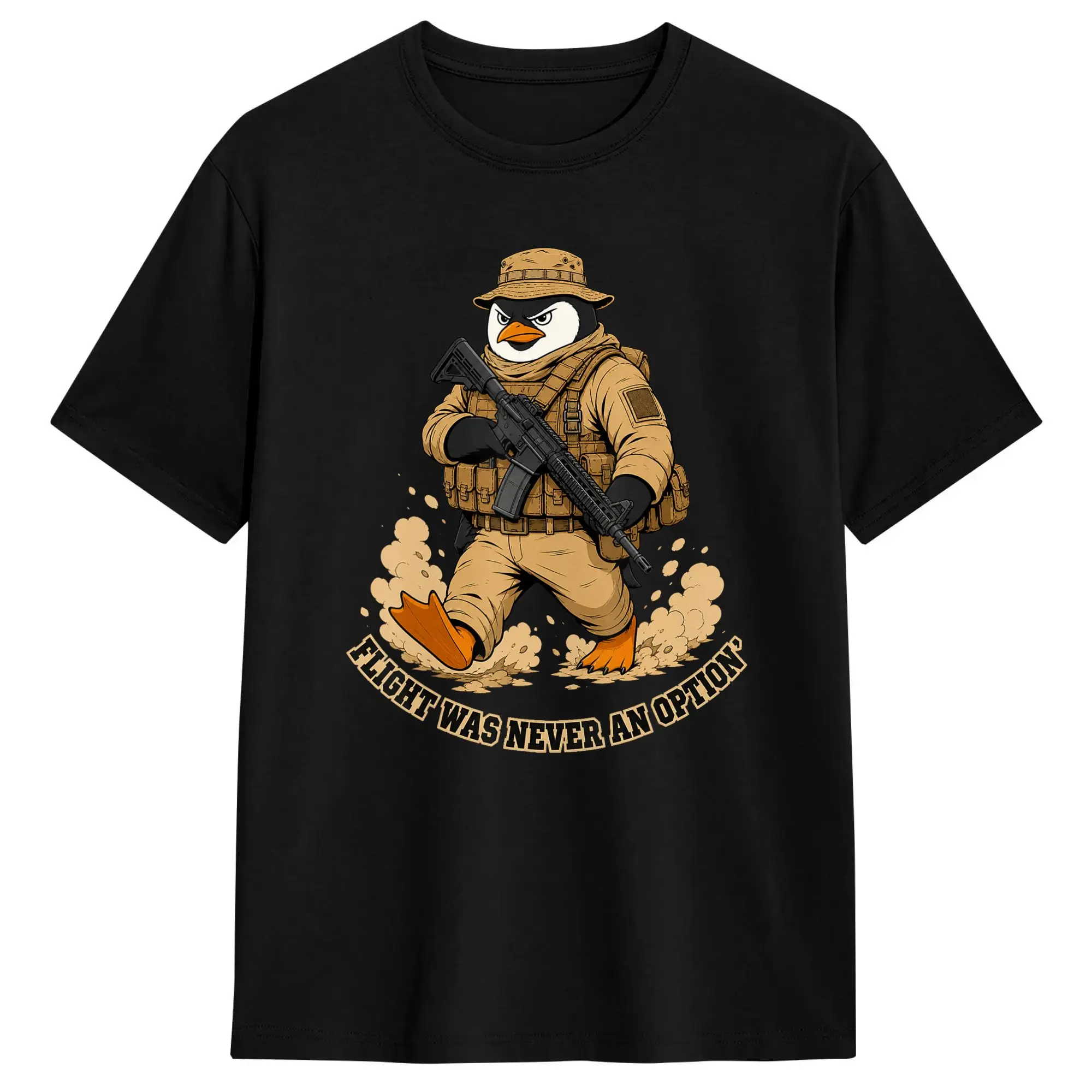 Tactical Penguin Flight was Never an Option Meme T-Shirt Summer  Streetwear T Shirts Pure Cotton Leisure Tee Shirt For Men Tees