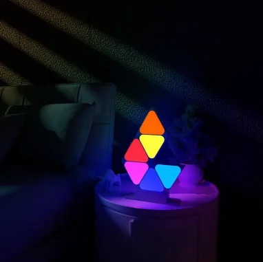 18W Wifi Connecting RGB Voice Controlled by Alexa& Google Assistant Smart Ambient LED Triangle Modular Panel Lamp Light