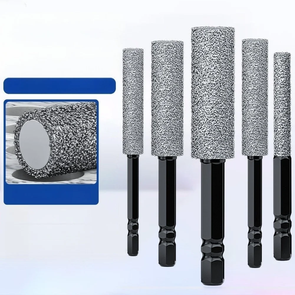 6mm 8mm 10mm 12mm Hex Shank Dry Diamond Drill Bit for Tile Ceramic Porcelain Stone Drilling and Edge Grinding Without Water