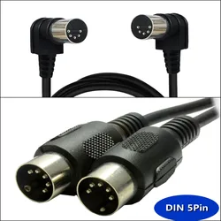 90 Degree MIDI 5 Pin DIN Cable, Right Angle Doul 90 Degree DIN 5Pin Male to Male MIDI Audio Corde for Music Mixer,MIDI Device