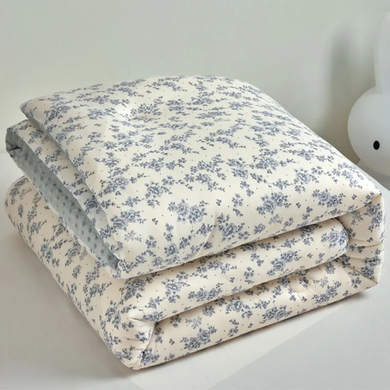 

A-Class Knitted Cotton Bean Fiber Duvet Winter Spring Autumn Home Use Single Double Bed Cotton Cover Duvet 8 Jin