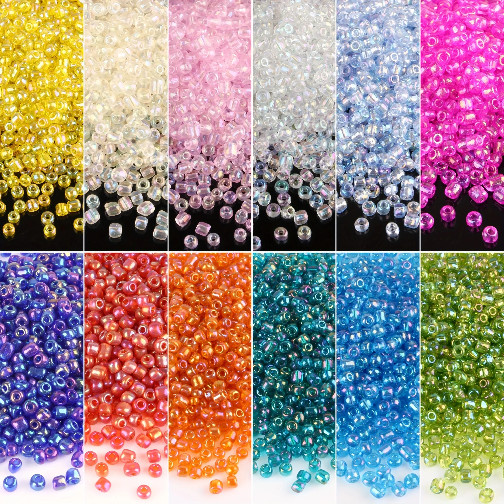 200 4mm glass transparent plated colored seed beads handmade beaded DIY jewelry materials for women\'s jewelry making accessories