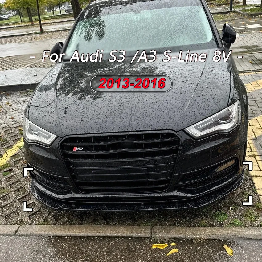 

Front Bumper Protector Lower Blade Splitter Car Styling For Audi S3 / A3 S-Line 8V PRE-FACELIFT 2013-2016 Body Kits Tuning ABS
