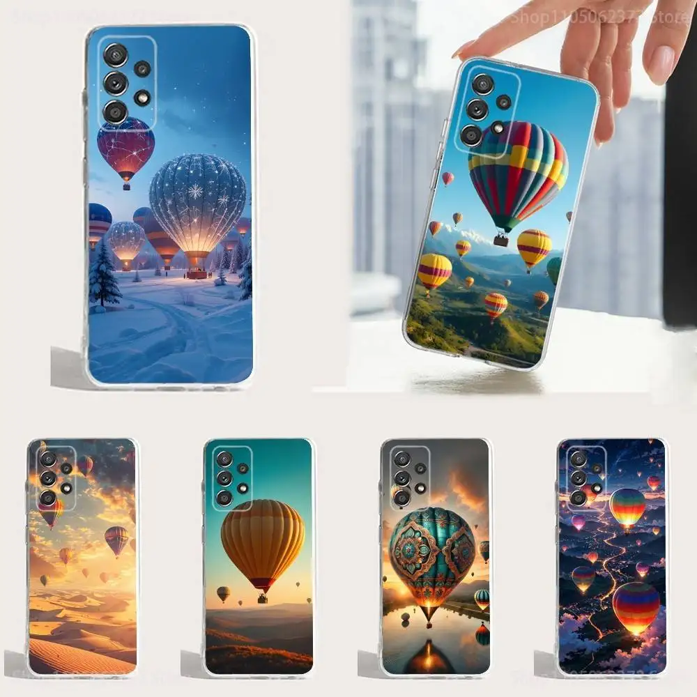 

Cartoo Hot Air Balloon Phone Case For Samsung S30,S23,S22,S21,S20,Ultra,FE,Lite, S10,S9,S8,PIus,Transparent, Silicone Case
