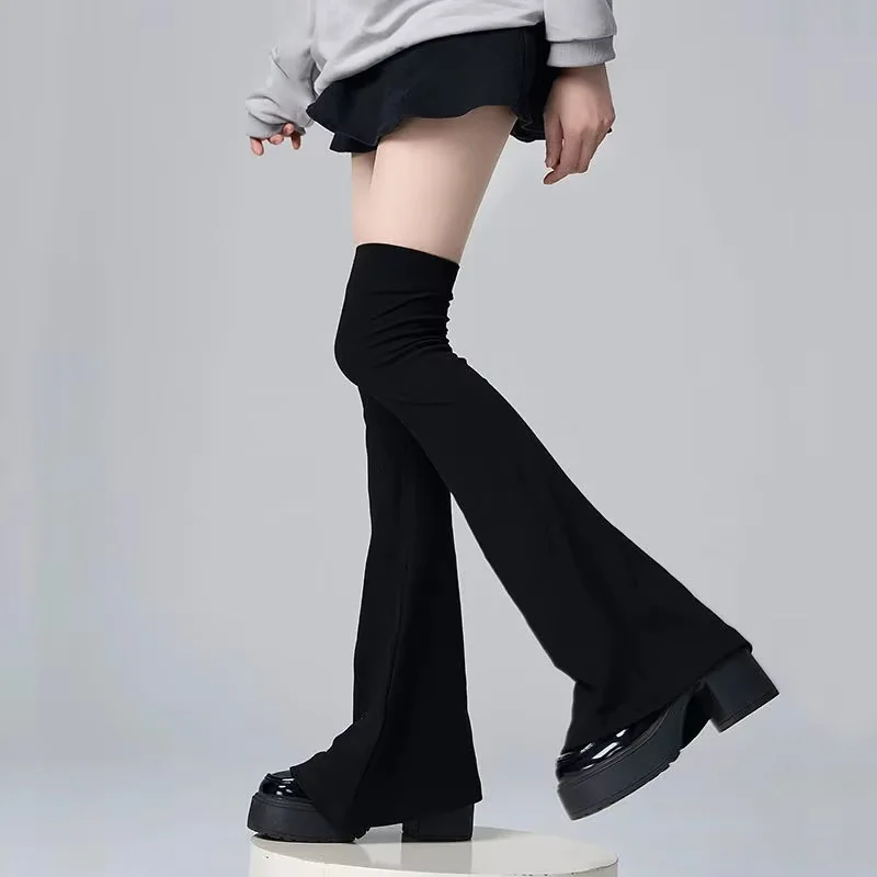 Y2K Japanese Style Elastic Slimming Over The Knee Leg Stockings With Horn Shaped Cuffs  Femboy Accessories