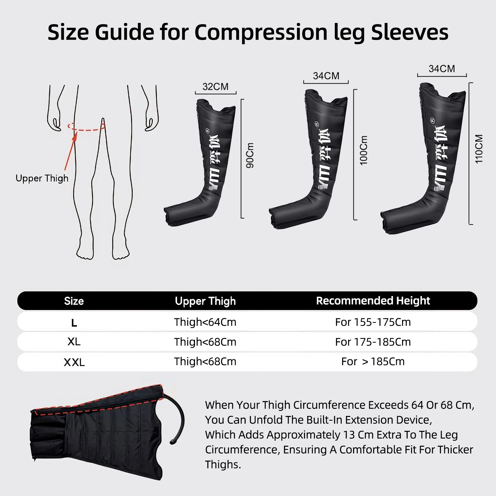 YITI 8 غرف العلاج بالضغط على الساقين ضغط الهواء مدلك عضلات القدم ، آلة التصريف اللمفاوي للجسم بالكامل علاج مريح #4