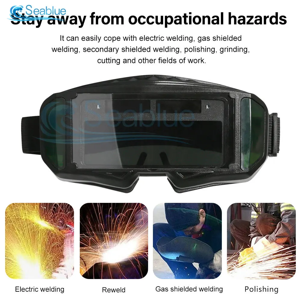 Imagem -05 - Headwear Escurecimento Automático Welding Goggles Grande Vista True Color Auto Escurecimento Óculos de Proteção para Arc Welding Grinding