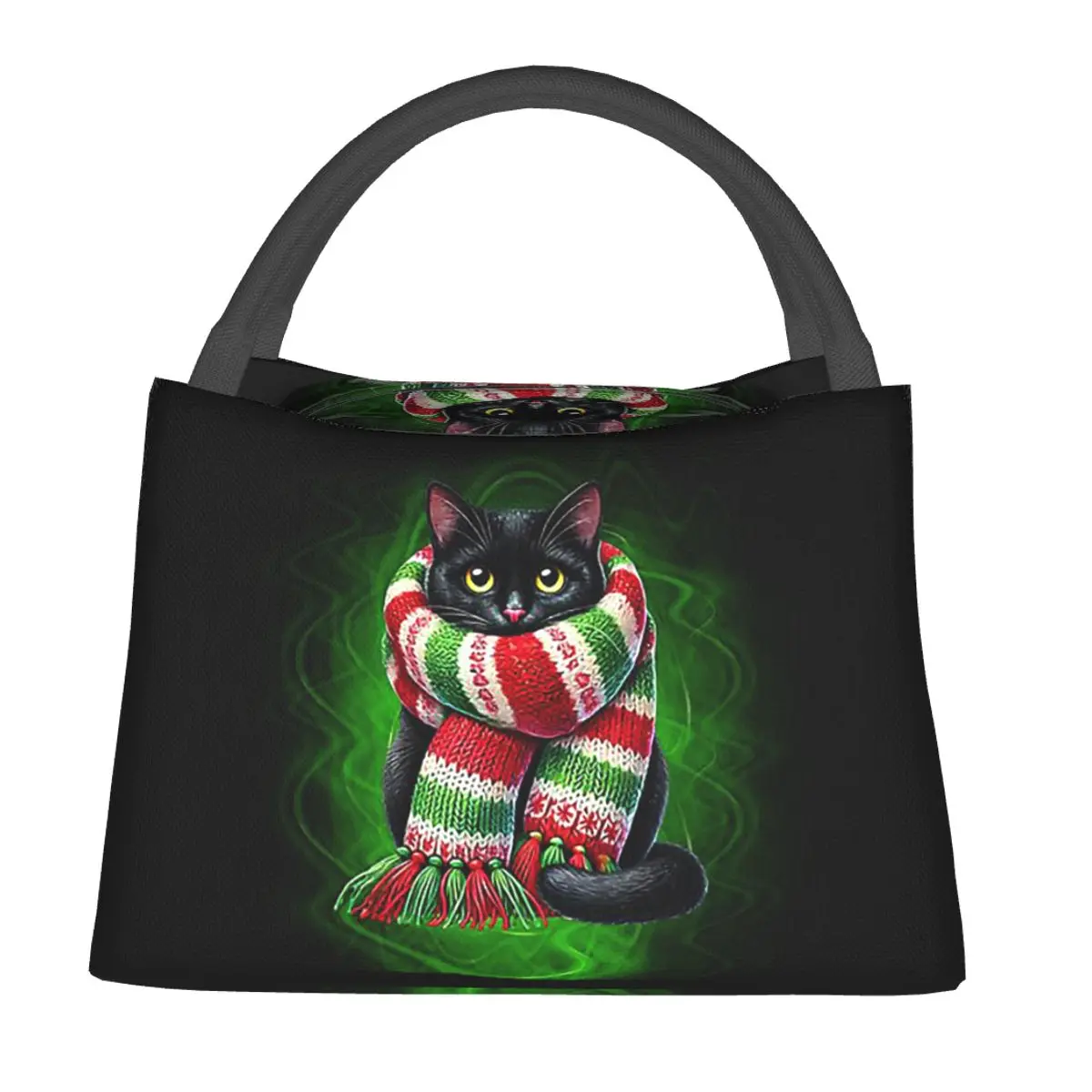 It's Cold Outside Cat In Scarf Lunch Bags Insulated Bento Box Lunch Tote Picnic Bags Cooler Thermal Bag For Woman Office