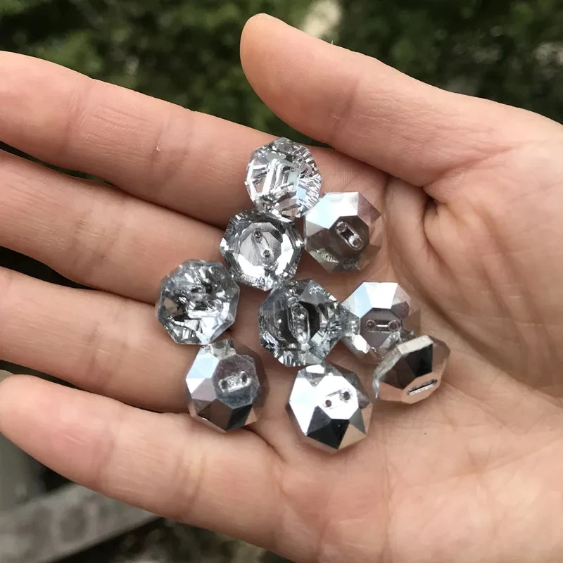 20pcs High-grade Clear Crystal gemstone buttons Sewing buttons for shirt Crystal buttons for garments Sewing Accessories 13mm