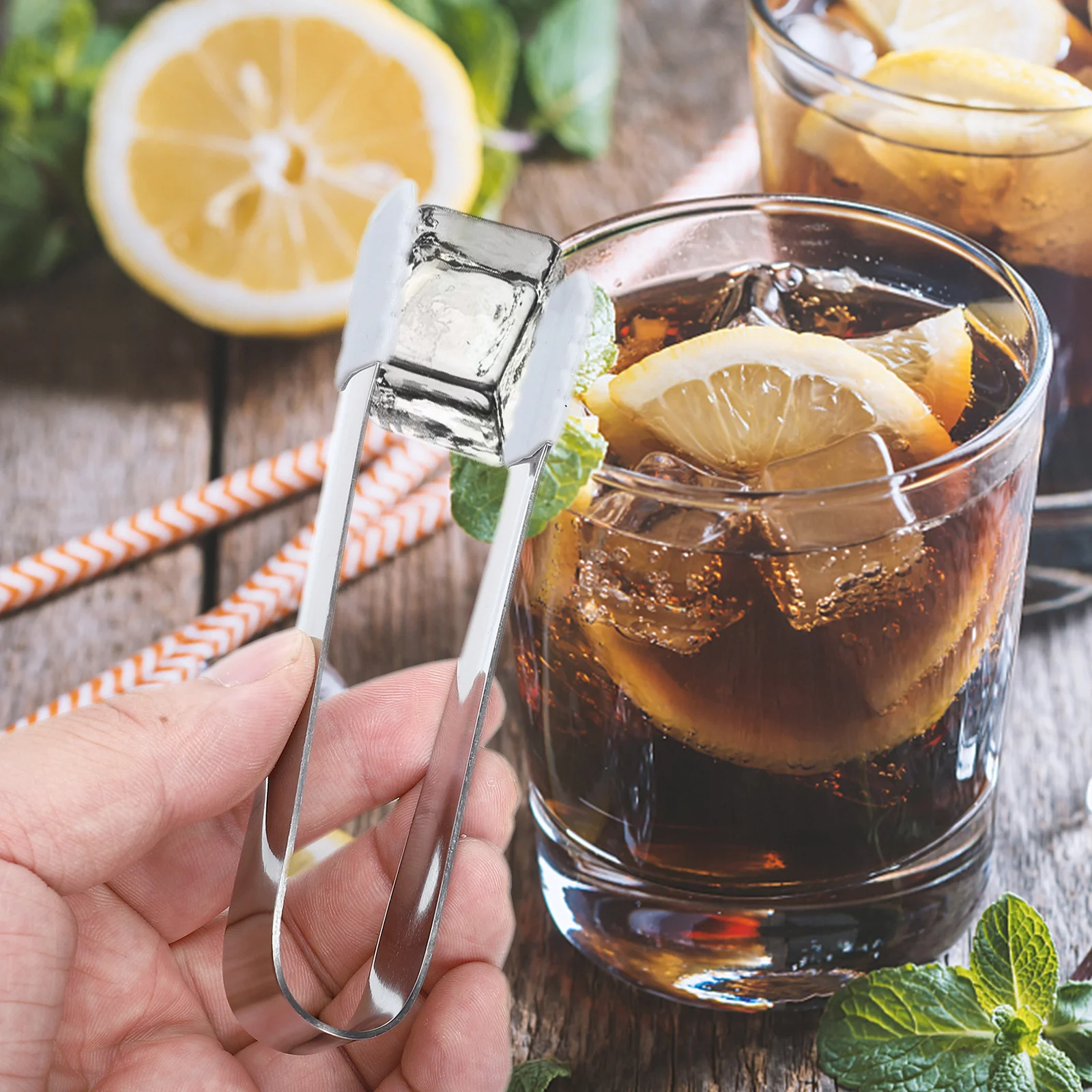 

4Pcs Ice Cube Clips Stainless Steel Silicone Sugar Tongs Mini Coffee Serving Tongs for Garden Party Afternoon Tea Kitchen