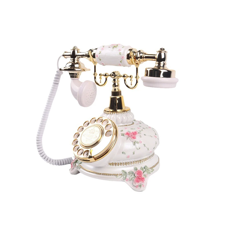 Audio Guest Book Rotary Button Decorative Telephone Blessing Audio Recorder Rechargeable Battery for Wedding Party Table