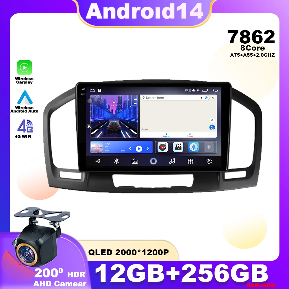 Android 14 For Buick Regal For Opel Insignia 1 2009 - 2013 Car Radio Multimedia Player Stereo Navigation GPS HDR Screen Carplay