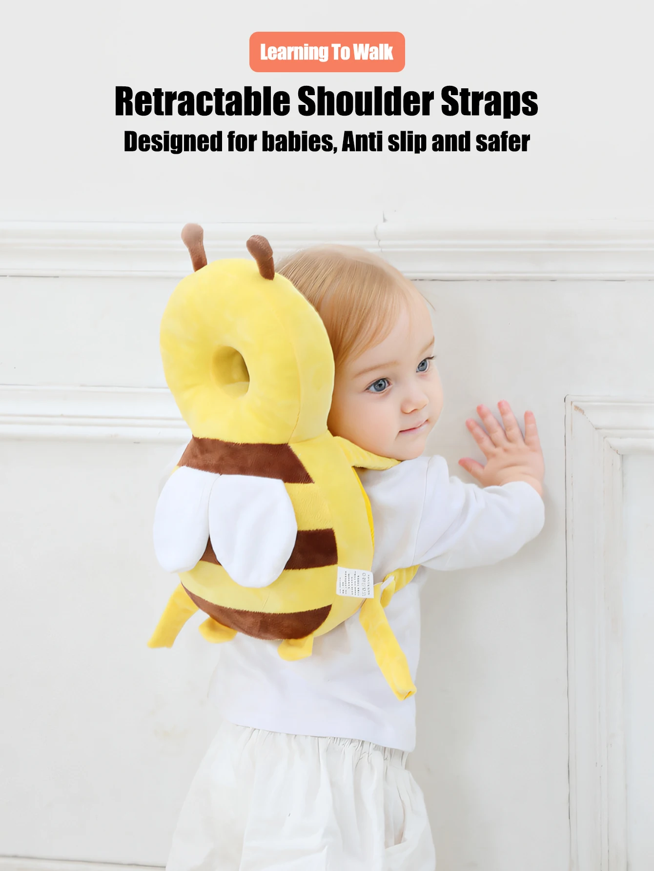 وسادة حماية رأس الطفل من Little Bee - قبعة مسامية مضادة للسقوط مناسبة لحماية رأس الأطفال الصغار، هدية عيد الميلاد #3