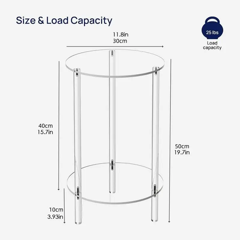 Acrylic Side Table Modern Round End Drink Table small space Transparent Small Round End Table for Living Room Bedroom Decoration image 6