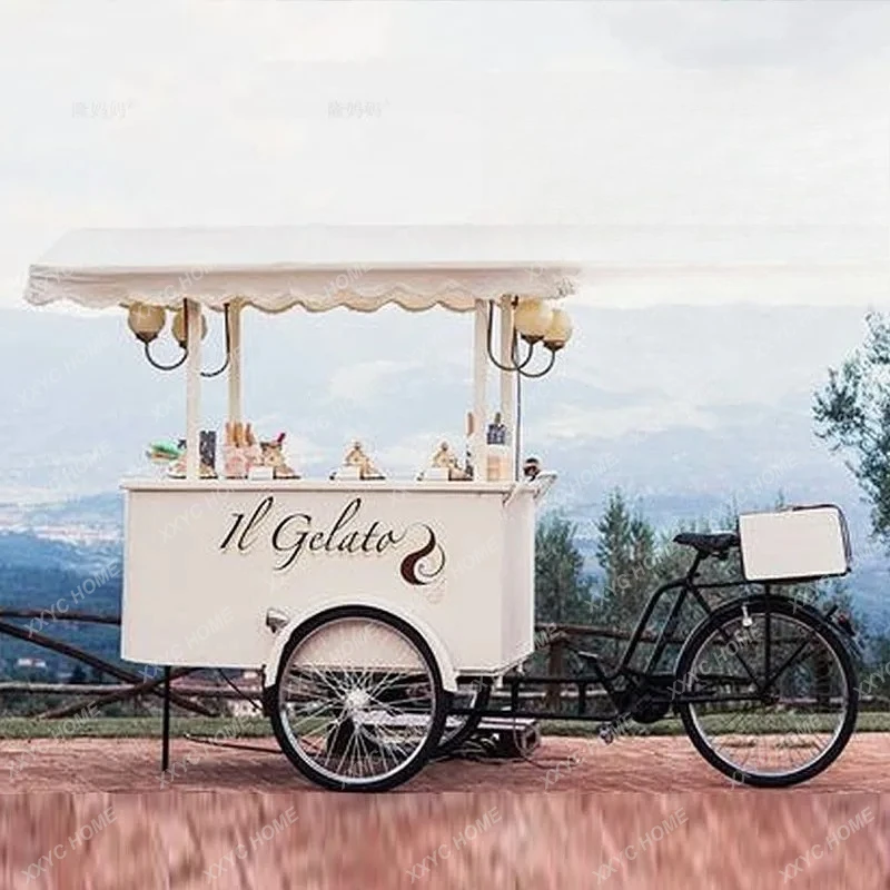 European tricycle food truck coffee wedding props park ice cream truck street view milk tea dessert dining car