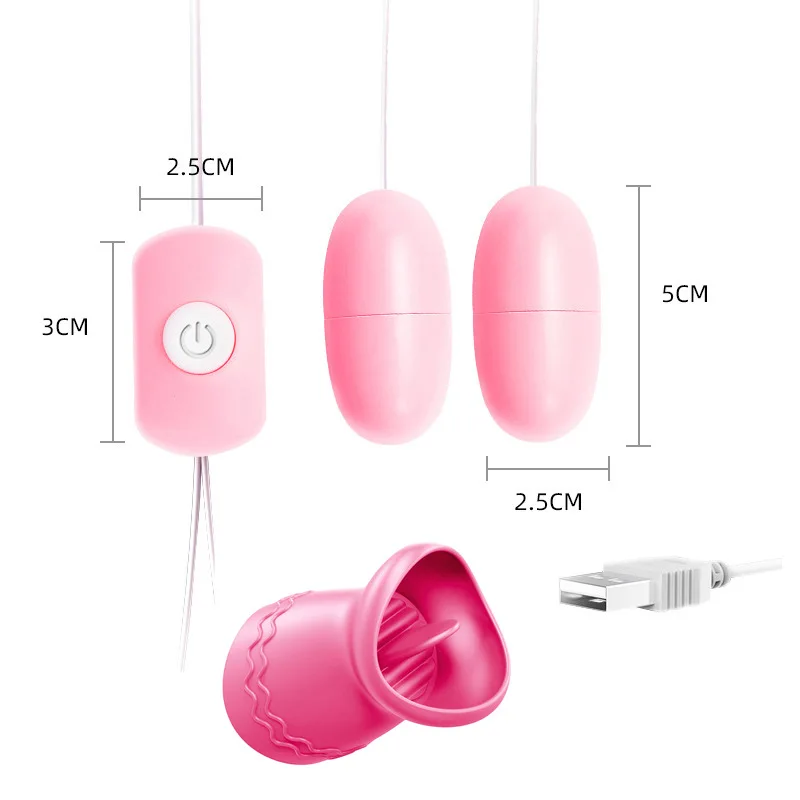 USB Charging Vibrator Tongue Licking Vibrating Egg Female Masturbtion Sex Toys G-spot Stimulated Clitoris Orgasm Intimate Toys