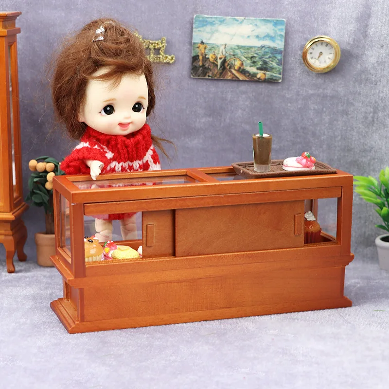 1:12 doll house dollhouse mini furniture store micro scene decoration brown multicolor cabinet display cabinet