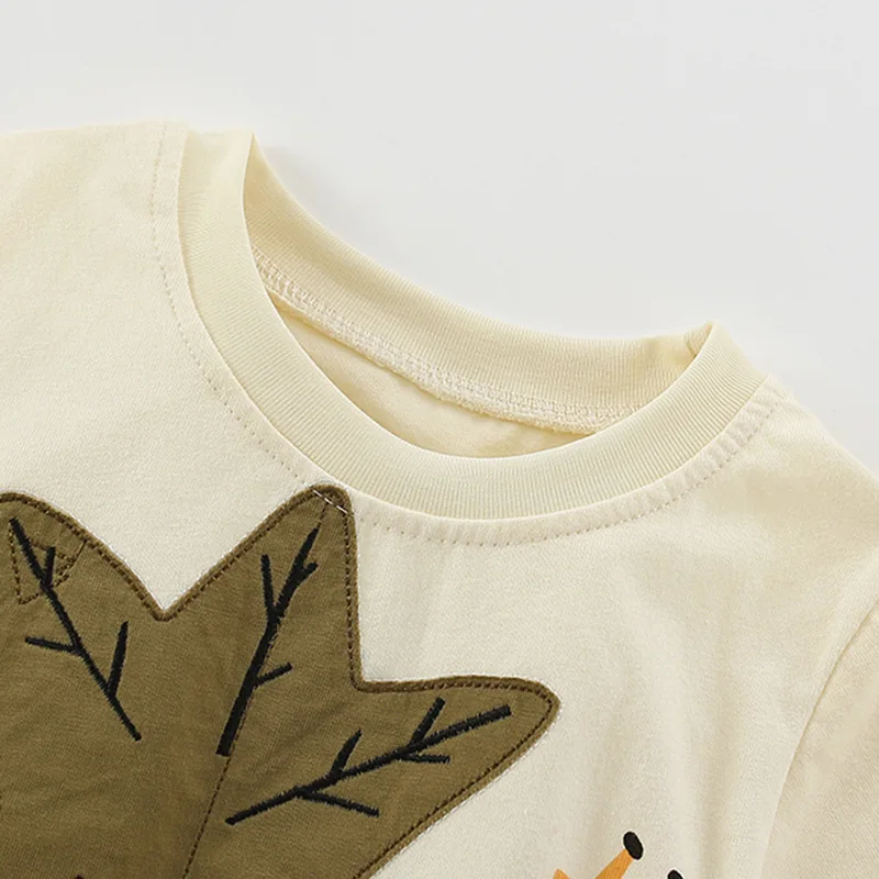 طقم تي شيرت قطني كاجوال صيفي للأولاد من Malwee بدلة دائرية مكونة من قطعتين للأطفال الصغار والمتوسطين ملابس بنمط حيوانات #4