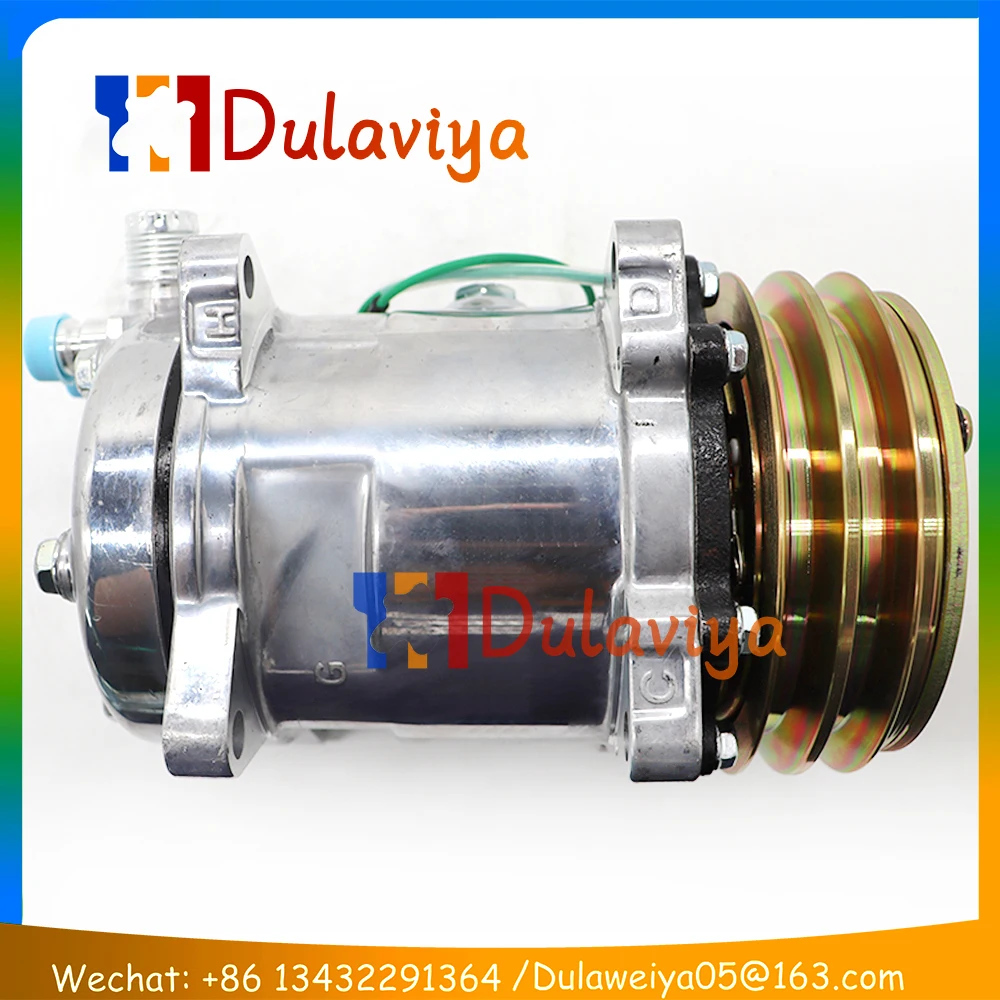 

Sanden 508 SD508 AC Compressor sanden 5h14 Tractor Excavator Heavy Duty Truck 12V / 24V 2 Groove V Blet Pulley