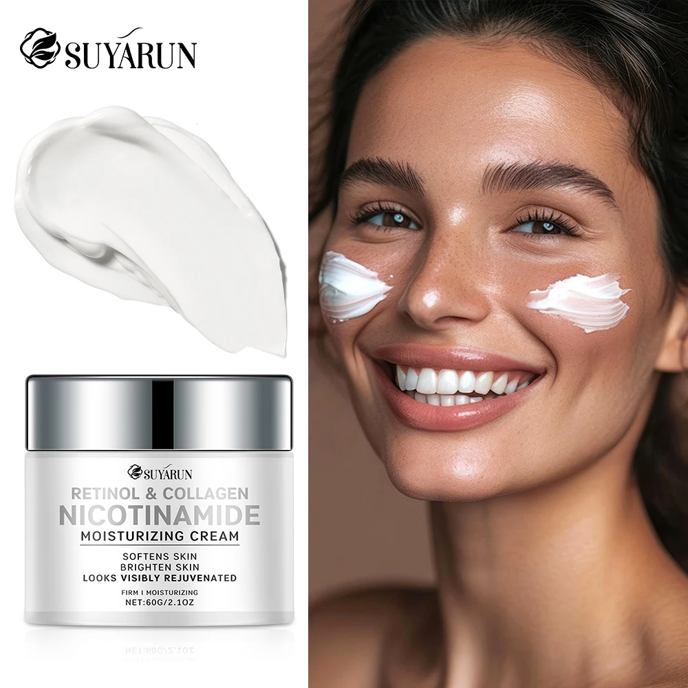 SUYARUN Crema facial antienvejecimiento con colágeno y retinol: hidratación reafirmante y reducción de arrugas con ácido hialurónico.