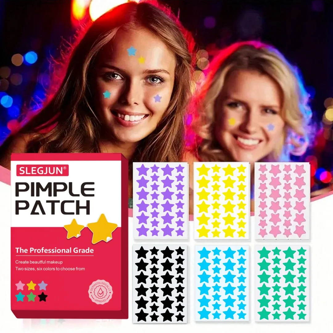 336 قطعة من ملصقات كونسيلر متعددة الألوان على شكل نجمة، ملصق حب الشباب على شكل نجمة، مقاوم للماء وجيد التهوية، للاستخدام اليومي للوجه #2