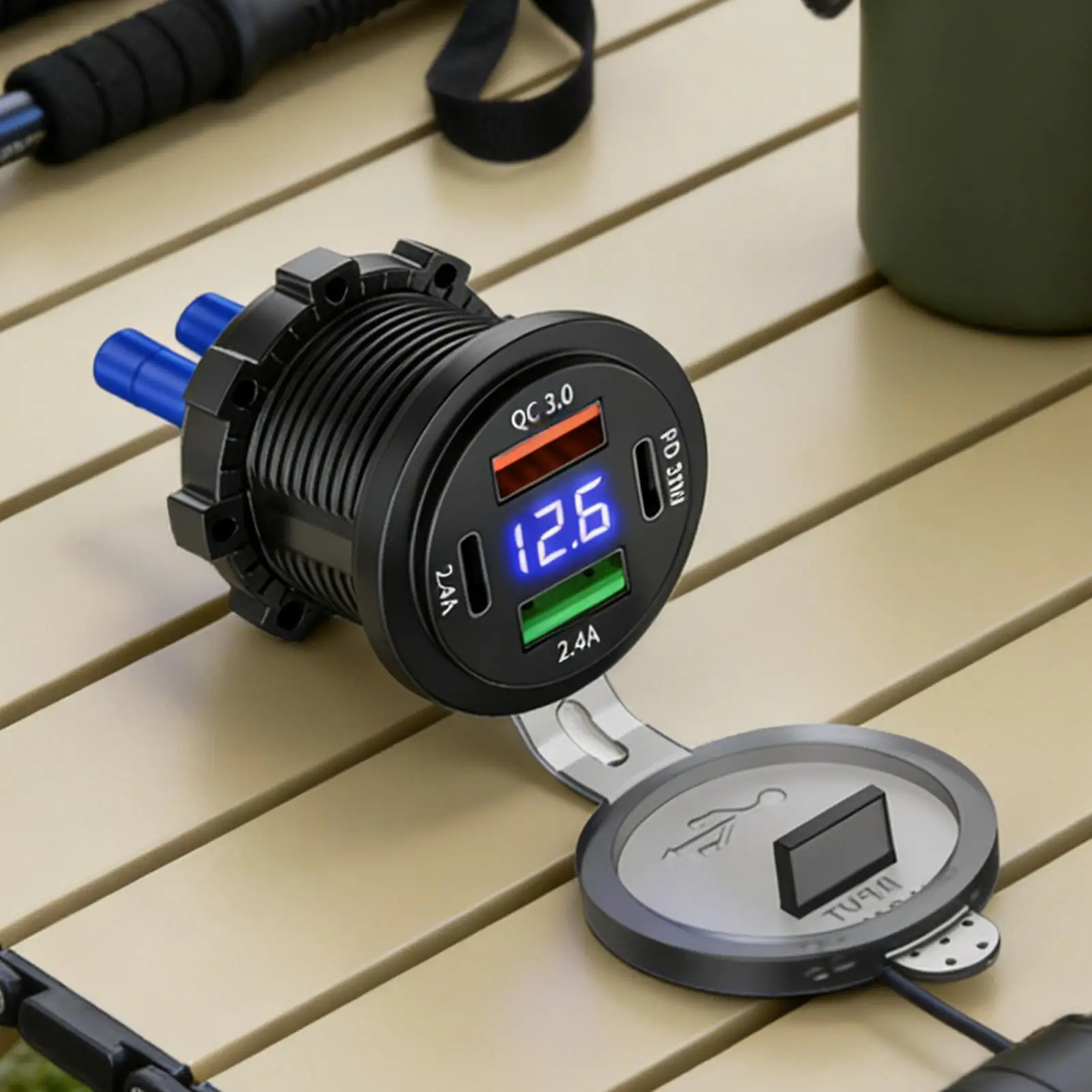 Fast Charging Car Phone Charger Type-C Phone Car Charger Electric Vehicle and Motorcycle Digital Display Car Chargers