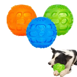 Pet Dog Puppy Sounding Toy Squeaky Tooth Cleaning Ball Bite Resistant Chew Rubber Toy Float Funny Pet Dental Care Accessories