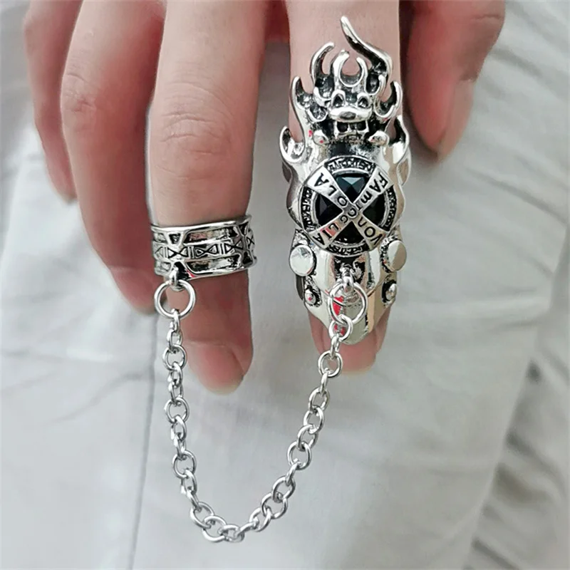 Fashion Japan Anime Hitman Reborn Joint Ring Gemstone Revolving Rings Cosplay Props Figure Toys Punk Gothic Fans Party Gifts