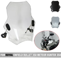For Royal Enfield Bullet Meteor Hunter 350 Scram 411 Interceptor Motorcycles Windshield Covers Motorcycle Windscreen Adjustable