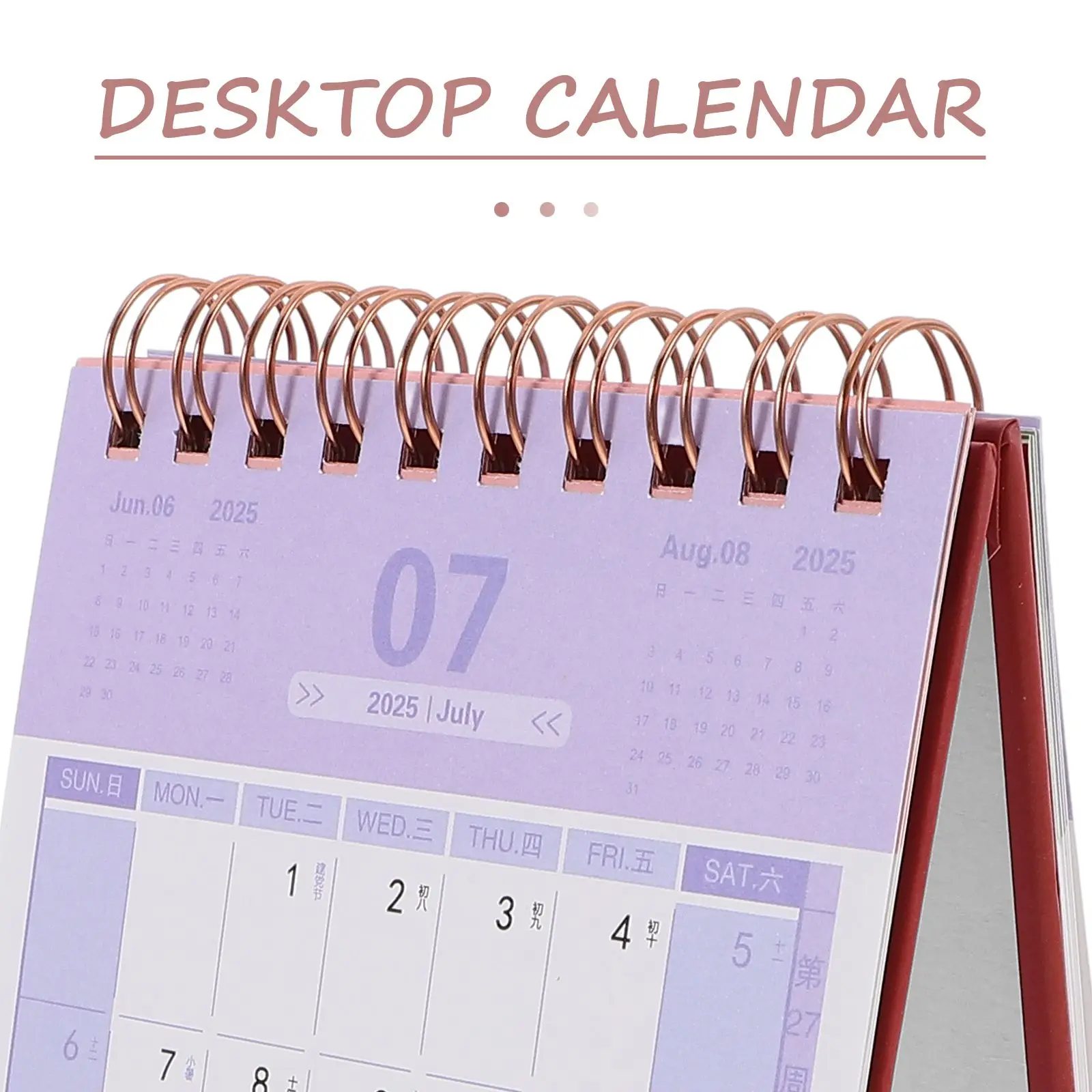 Simple Desk Calendar Mini Desktop Beach Holiday Small Paper Calander Office Flip