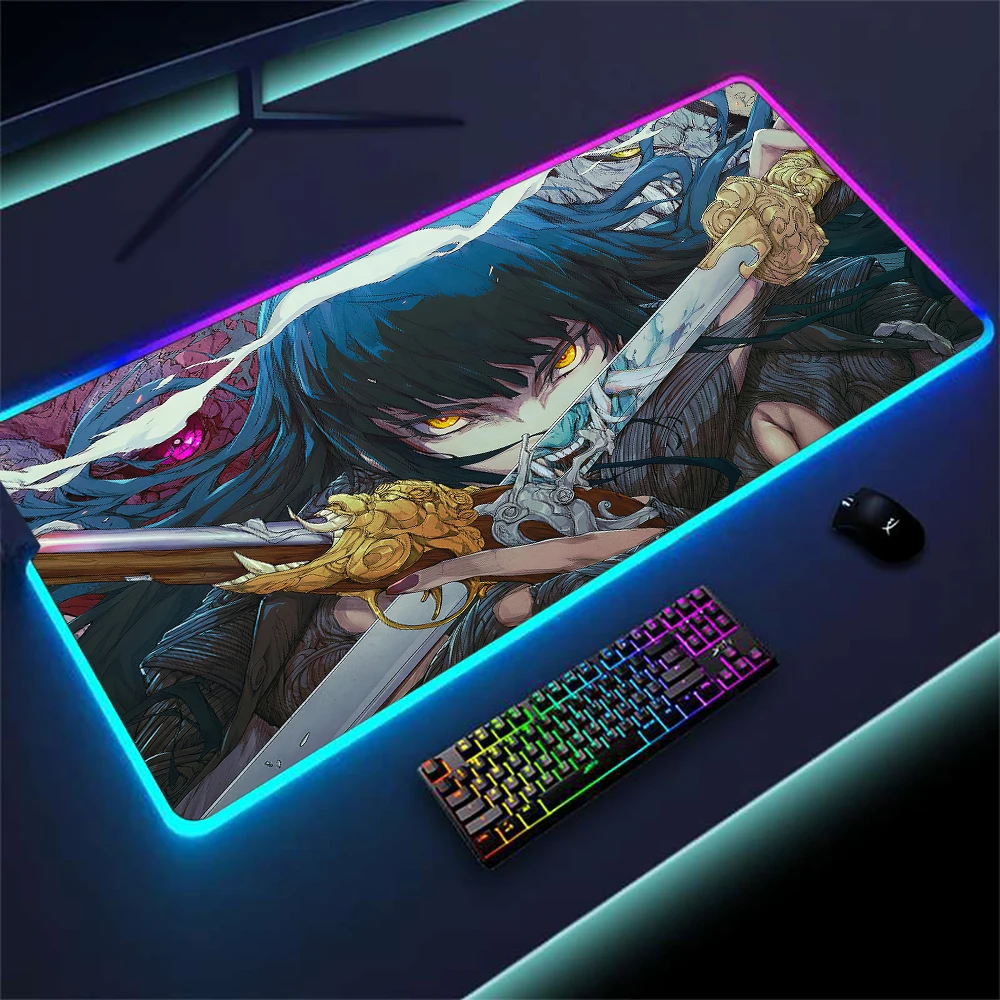 

Светодиодный игровой коврик, RGB подсветка, игровые аксессуары, гигантский коврик для мышки с аниме Mat 1000x500, коврик для клавиатуры, индивидуальный дизайн, бесплатная доставка, коврик