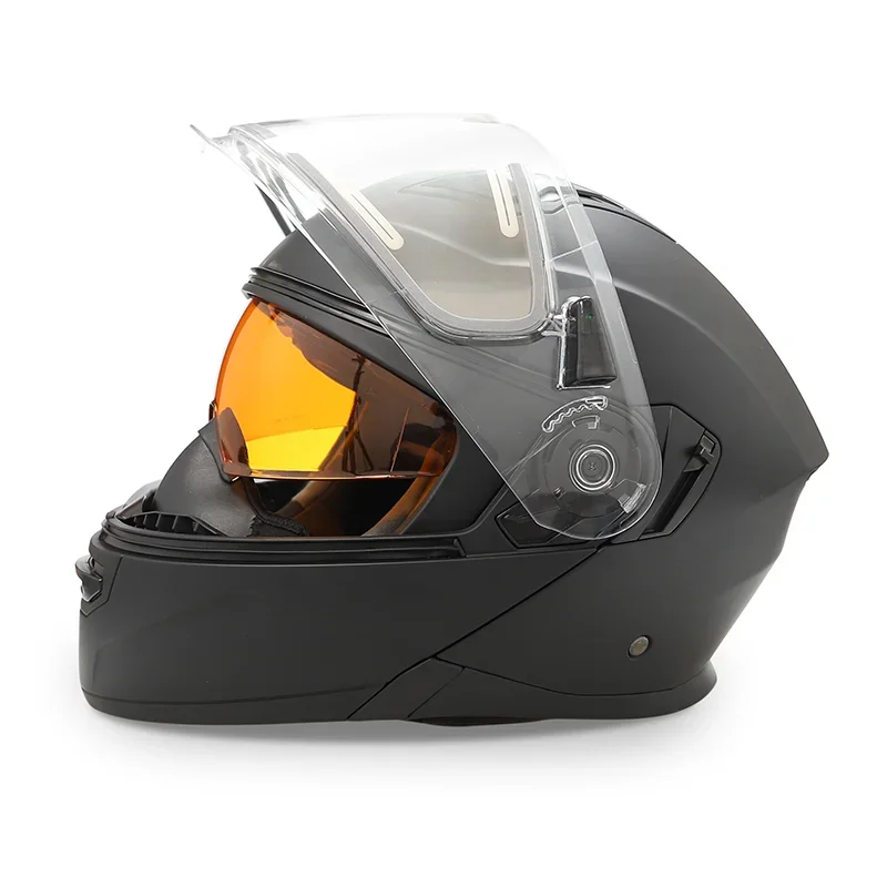 

Optical DOT Motorcycle Modular Helmet For Men And Women Biker With Drop Down Visor Anti-fog Snow Helmet Heater Snowmobile