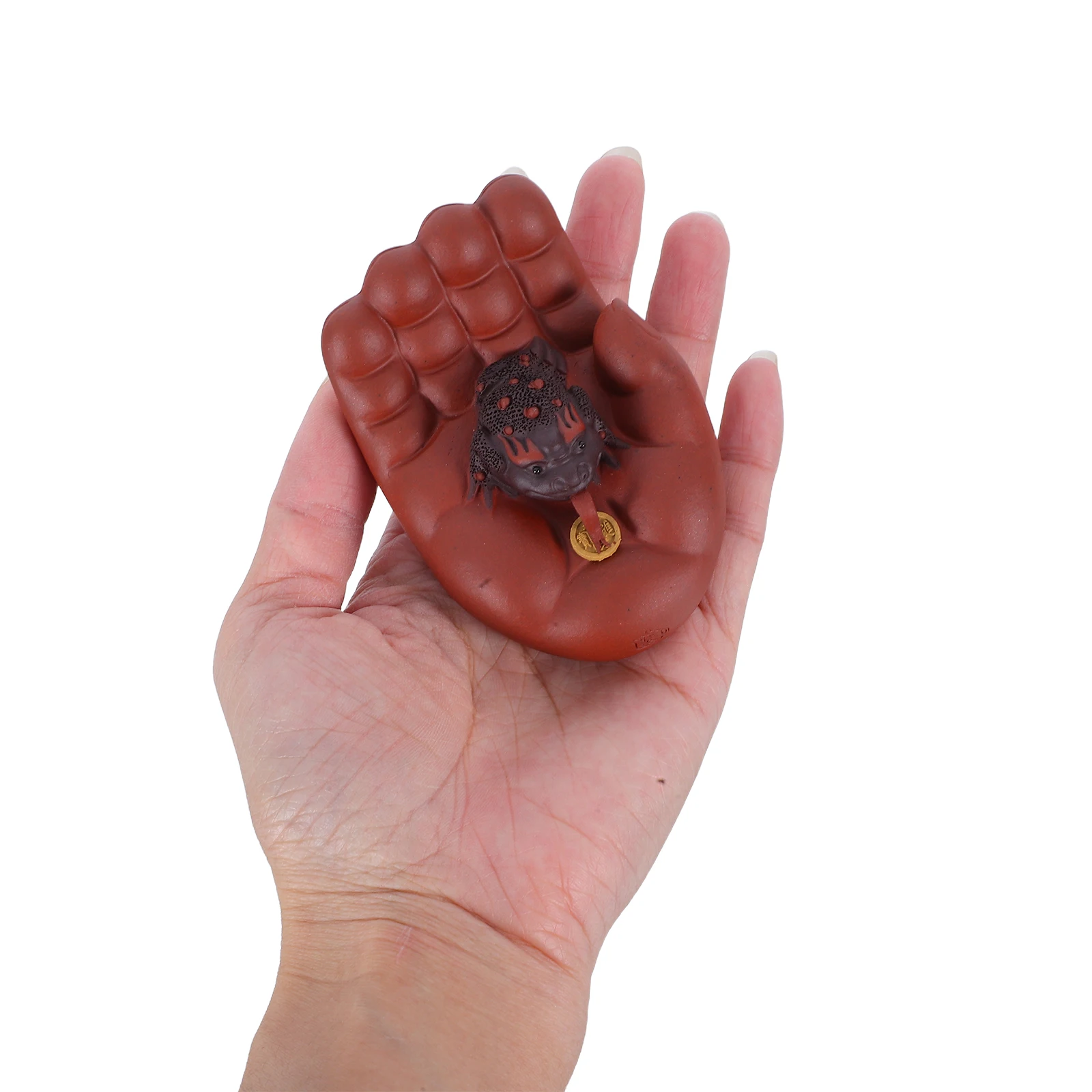 

Трехногая лягушка-чайник из фиолетовой глины с талисманом удачи, традиционное китайское ремесло для украшения чайного сервиза и в качестве подарка