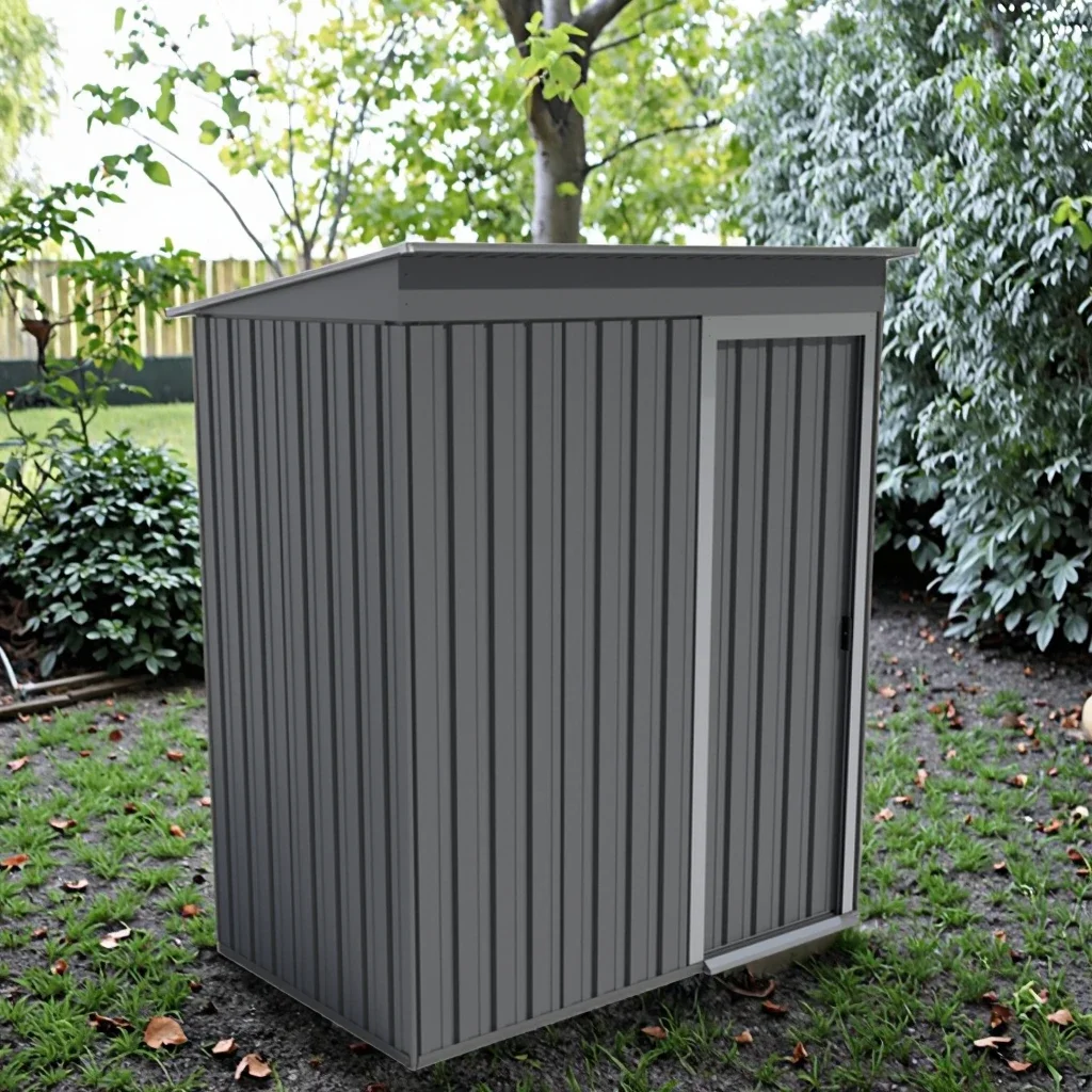 2026 Portable Outdoor Tool Storage Room Aluminum Frame & Metal Sheet Carport-Style Storage Cabinet, Small Movable Shed & Storage