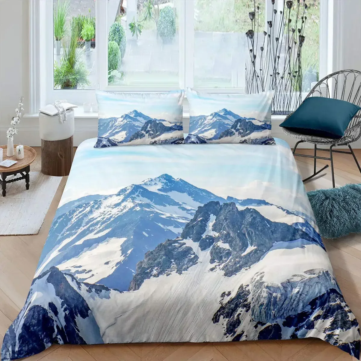 

Snow Mountain Sea Waves Landscape Nature Scenery Bedding Set Single Twin Double Queen King Cal King Size Bed Linen Set