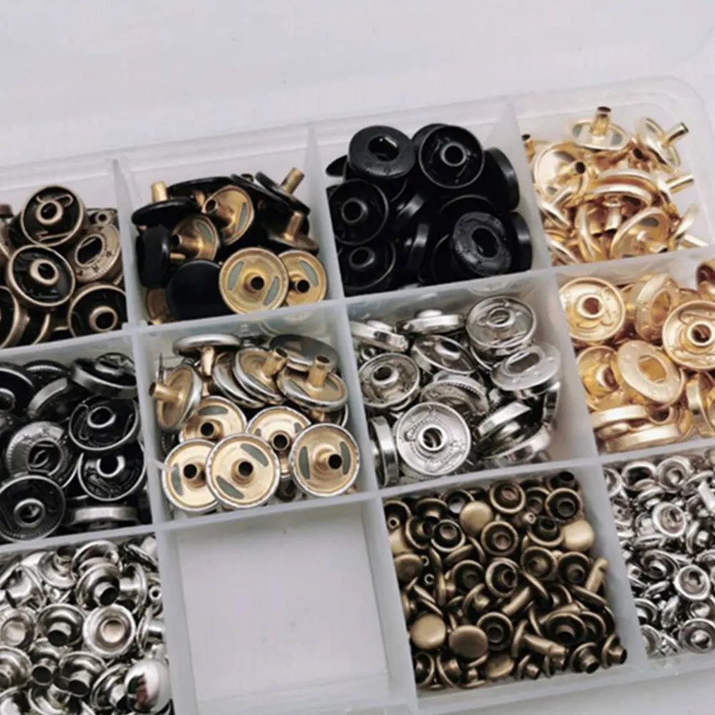 

50 set Snap Fastener Kit 100 Sets Rivets 1 Tool Set For Sewing Accessories Press Studs Round Buttons Craft Fabric Jeans